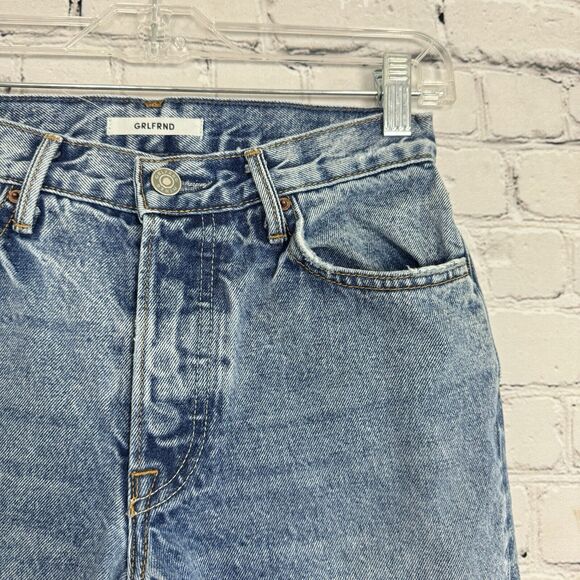 GRLFRND Womens Jeans Size 24 Helena Button Fly Blue Radio Clash Distressed USA - Picture 5 of 16